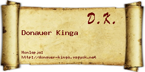 Donauer Kinga névjegykártya